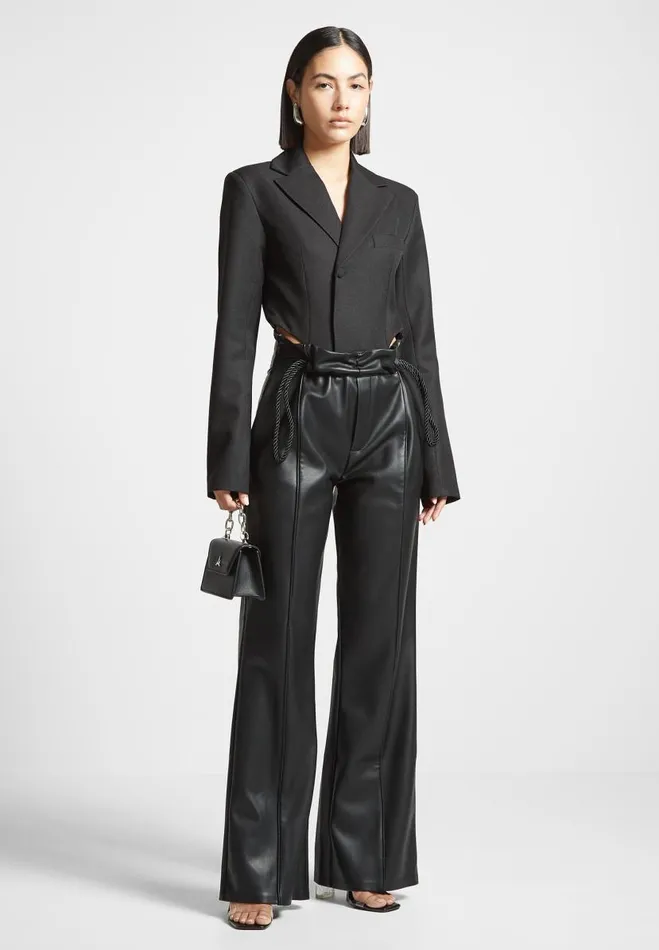 Manire De Voir Bodysuits Manire De Voir Woman Tailored High Leg Blazer Bodysuit 8211 Black
