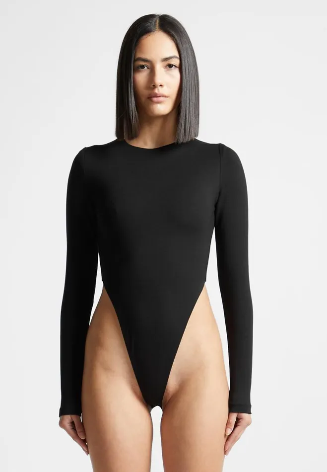 Manire De Voir Bodysuits Manire De Voir Woman ternelle High Leg Long Sleeve Bodysuit 8211 Black Manire De Voir Bodysuits Manire De Voir Woman ternelle High Leg Long Sleeve Bodysuit 8211 Black