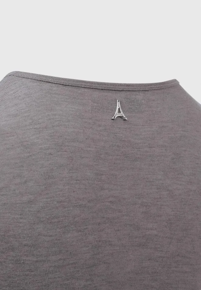 Manire De Voir Bodysuits Manire De Voir Woman ternelle Sheer Long Sleeve Bodysuit 8211 Grey