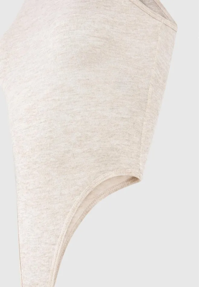 Manire De Voir Bodysuits Manire De Voir Woman ternelle Sheer Racer Neck Bodysuit 8211 Beige