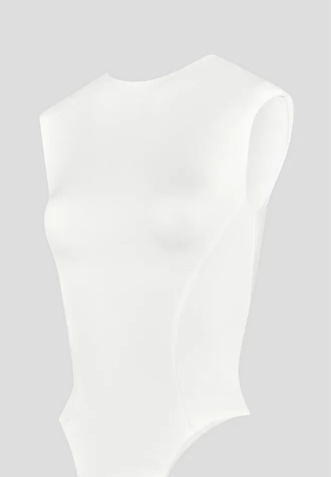 Manire De Voir Bodysuits Manire De Voir Woman ternelle Wide Shoulder Bodysuit 8211 Off White