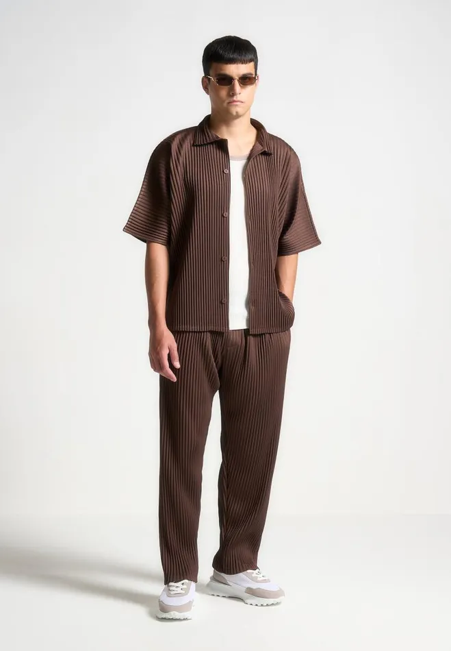 Manire De Voir Casual CoOrds Manire De Voir Man Pleated Trousers 8211 Brown
