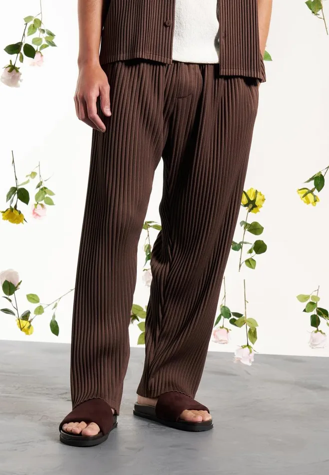 Manire De Voir Casual CoOrds Manire De Voir Man Pleated Trousers 8211 Brown