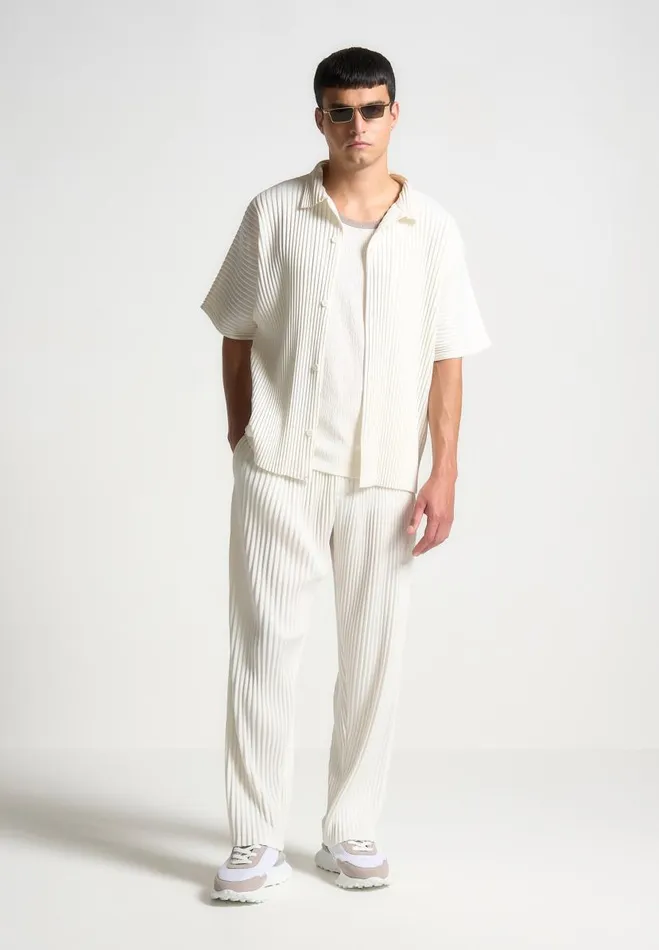 Manire De Voir Casual CoOrds Manire De Voir Man Pleated Trousers 8211 Off White Manire De Voir Casual CoOrds Manire De Voir Man Pleated Trousers 8211 Off White
