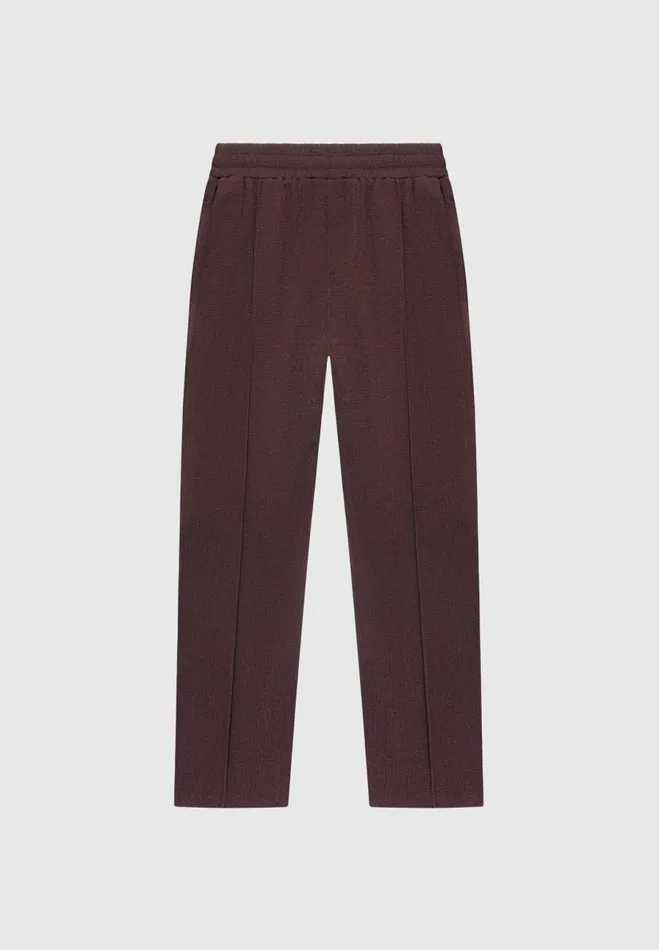 Manire De Voir Casual CoOrds Manire De Voir Man Seersucker Tapered Trousers 8211 Brown