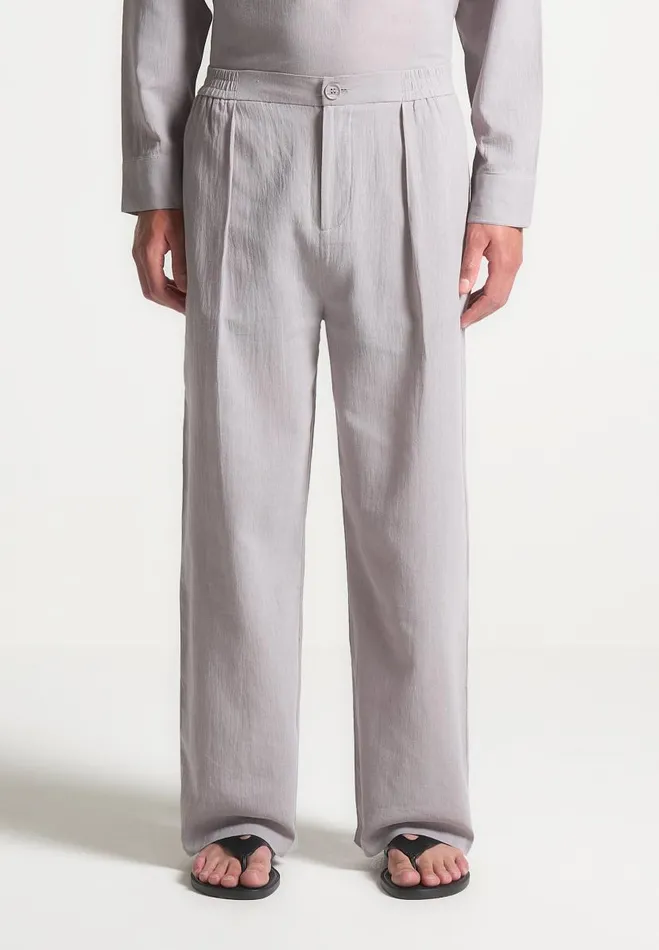 Manire De Voir Casual Trousers Manire De Voir Man Crinkled Linen Trousers 8211 Grey