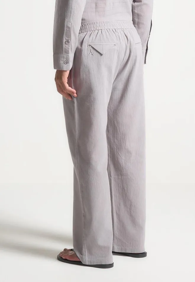 Manire De Voir Casual Trousers Manire De Voir Man Crinkled Linen Trousers 8211 Grey