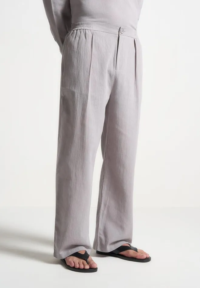 Manire De Voir Casual Trousers Manire De Voir Man Crinkled Linen Trousers 8211 Grey