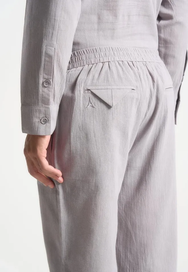 Manire De Voir Casual Trousers Manire De Voir Man Crinkled Linen Trousers 8211 Grey