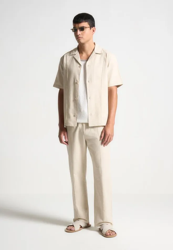 Manire De Voir Casual Trousers Manire De Voir Man Linen Pintuck Trousers 8211 Natural