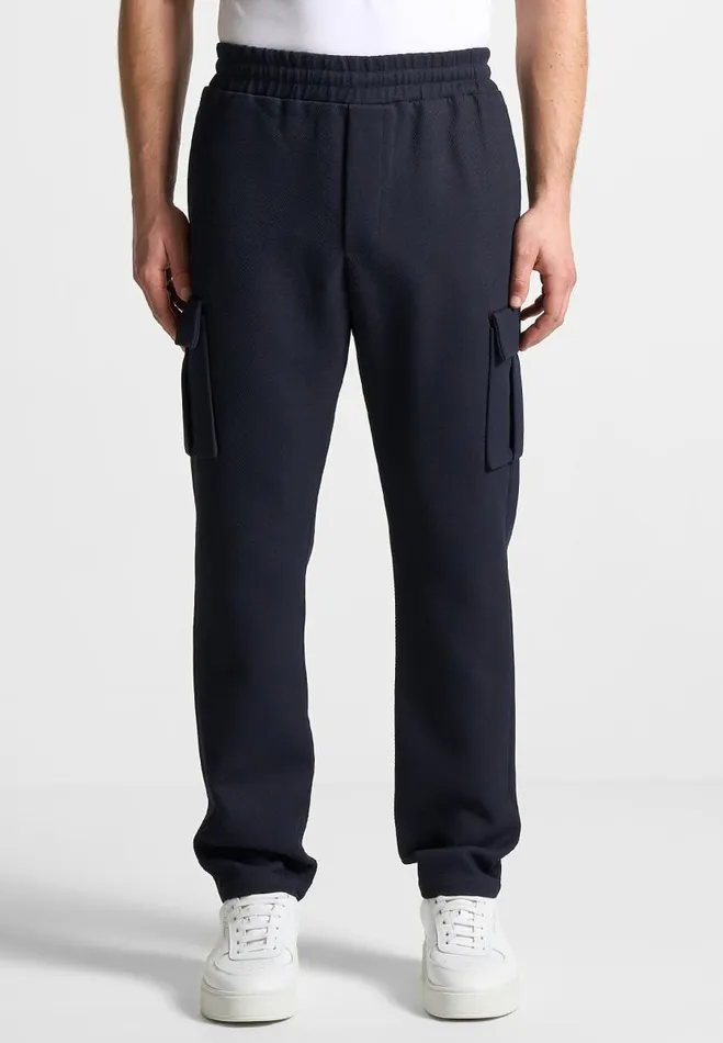 Manire De Voir Casual Trousers Manire De Voir Man Twill Cargo Regular Fit Pants 8211 Navy
