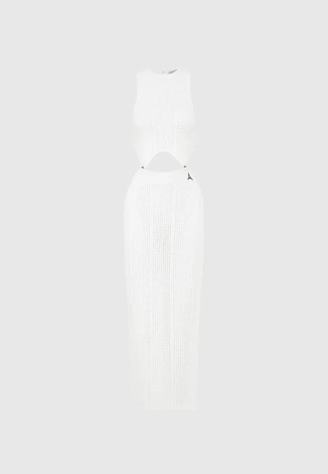 Manire De Voir Dresses Manire De Voir Woman 2In1 Knitted Midaxi Dress 8211 White