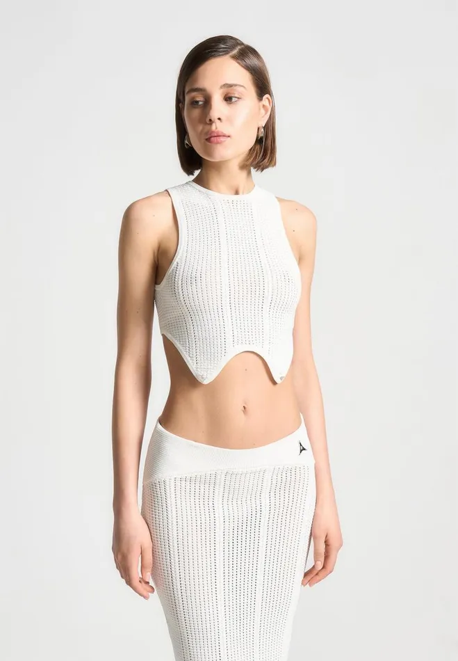 Manire De Voir Dresses Manire De Voir Woman 2In1 Knitted Midaxi Dress 8211 White