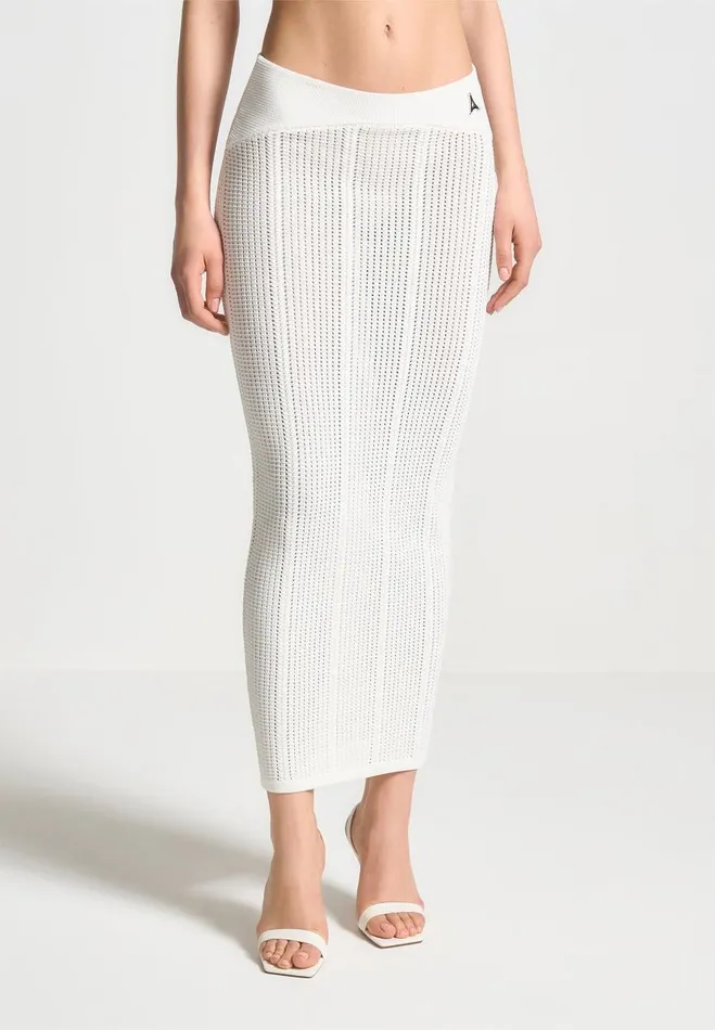 Manire De Voir Dresses Manire De Voir Woman 2In1 Knitted Midaxi Dress 8211 White