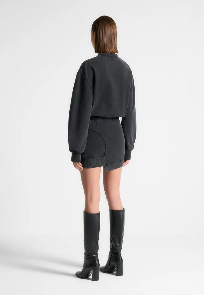Manire De Voir Dresses Manire De Voir Woman Asymmetric Hem Jumper Dress 8211 Washed Black