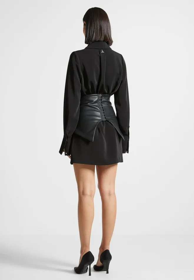 Manire De Voir Dresses Manire De Voir Woman Corset Shirt Dress 8211 Black