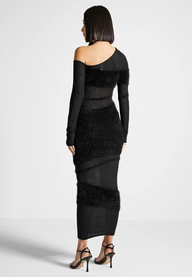 Manire De Voir Dresses Manire De Voir Woman Off Shoulder Knitted Maxi Dress 8211 Black