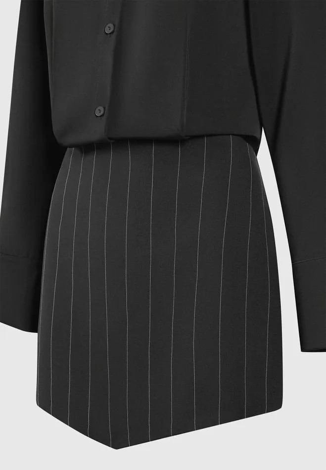 Manire De Voir Dresses Manire De Voir Woman Pinstripe Skirt Shirt Dress 8211 Black