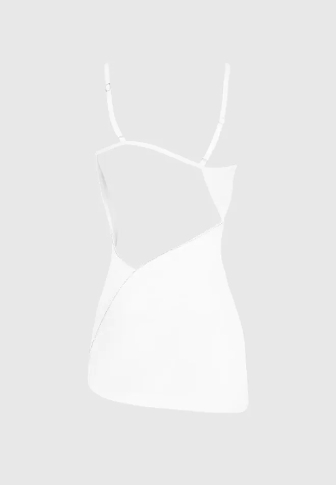 Manire De Voir Dresses Manire De Voir Woman Satin Embellished Open Back Mini Dress 8211 White