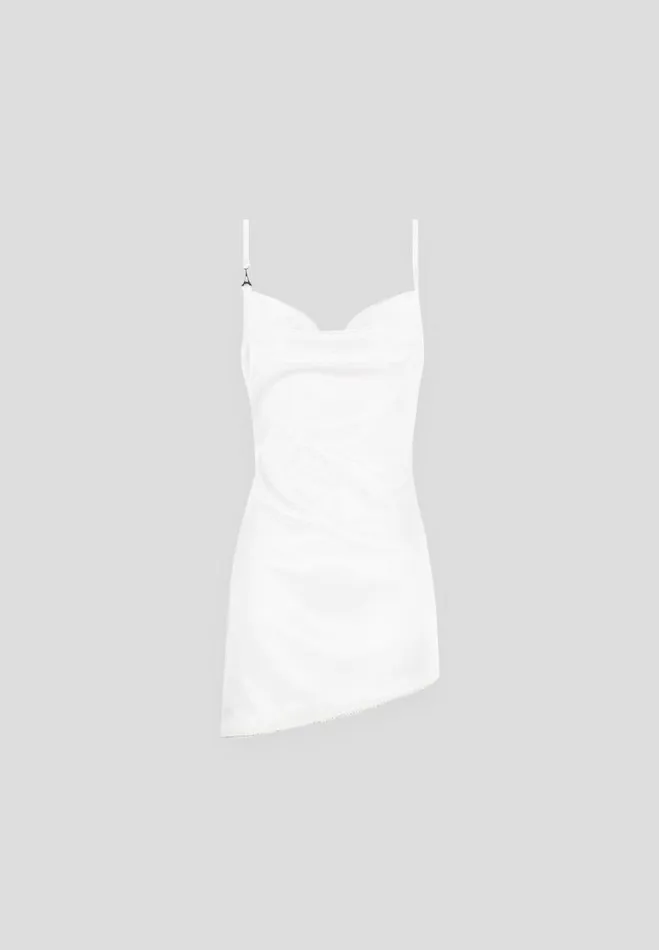 Manire De Voir Dresses Manire De Voir Woman Satin Embellished Open Back Mini Dress 8211 White
