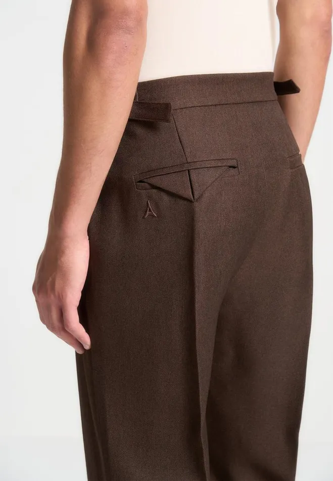Manire De Voir Formal Trousers Manire De Voir Man Relaxed Fit Tailored Trousers With Twin Pleat 8211 Brown