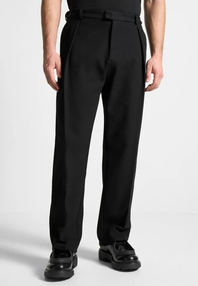 Manire De Voir Formal Trousers Manire De Voir Man Relaxed Fit Twill Pleated Tailored Trousers 8211 Black Manire De Voir Formal Trousers Manire De Voir Man Relaxed Fit Twill Pleated Tailored Trousers 8211 Black