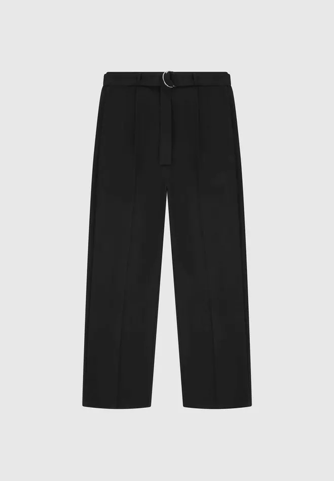 Manire De Voir Formal Trousers Manire De Voir Man Relaxed Fit Woven Belted Tailored Trousers 8211 Black