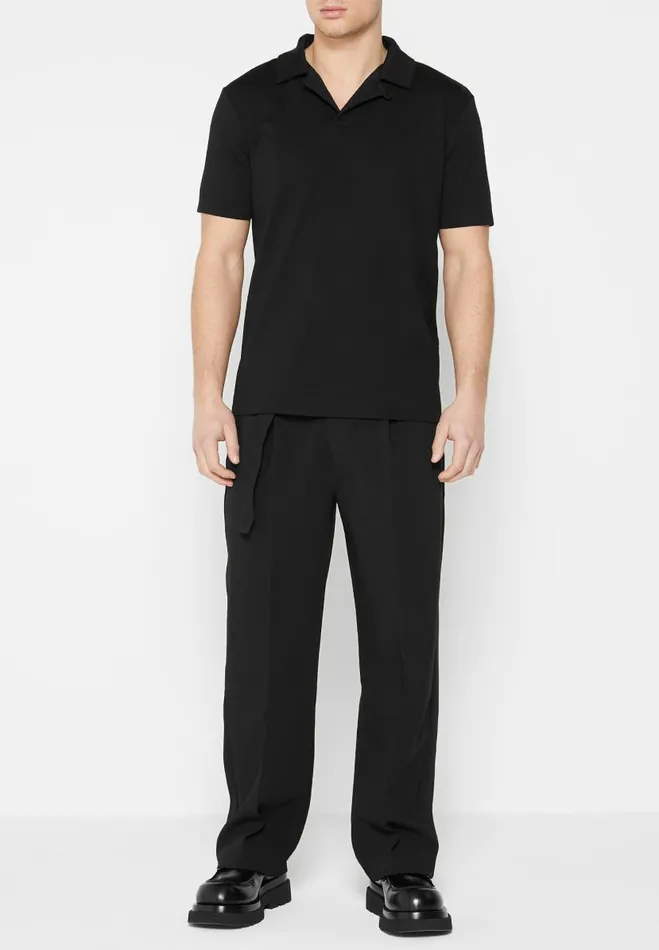 Manire De Voir Formal Trousers Manire De Voir Man Relaxed Fit Woven Belted Tailored Trousers 8211 Black