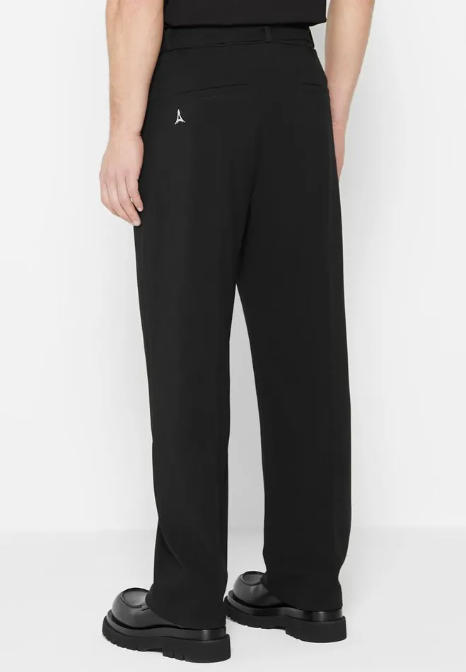 Manire De Voir Formal Trousers Manire De Voir Man Relaxed Fit Woven Belted Tailored Trousers 8211 Black