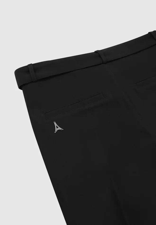 Manire De Voir Formal Trousers Manire De Voir Man Relaxed Fit Woven Belted Tailored Trousers 8211 Black