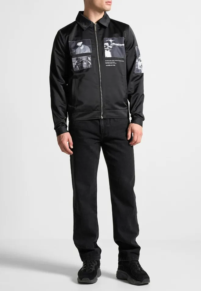 Manire De Voir Jackets Manire De Voir Man Satin Icon Jacket 8211 Black