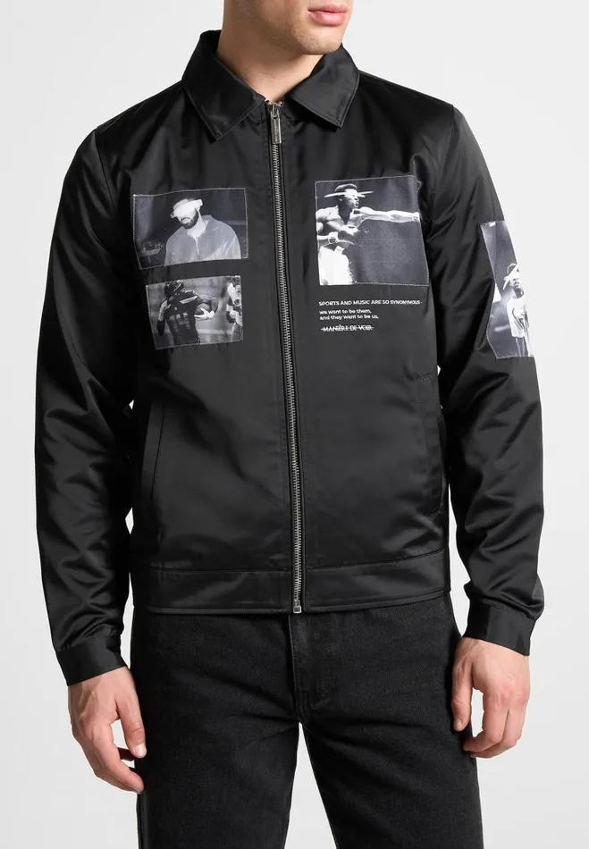 Manire De Voir Jackets Manire De Voir Man Satin Icon Jacket 8211 Black