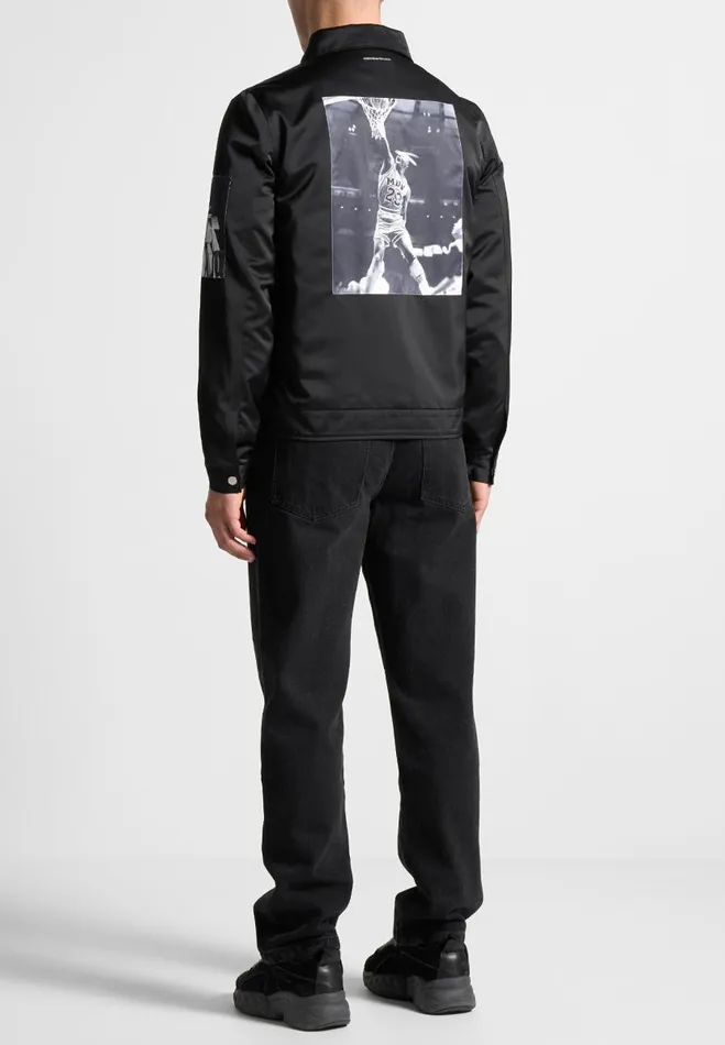 Manire De Voir Jackets Manire De Voir Man Satin Icon Jacket 8211 Black