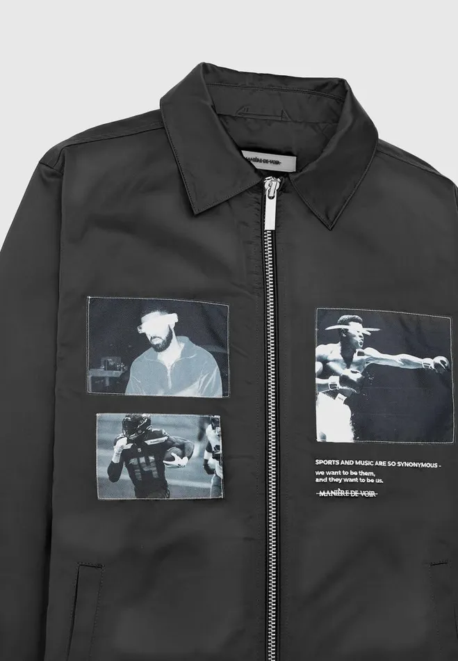 Manire De Voir Jackets Manire De Voir Man Satin Icon Jacket 8211 Black