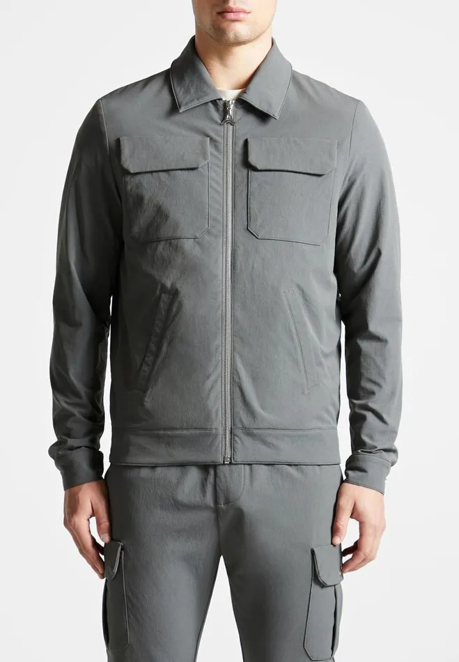 Manire De Voir Jackets Manire De Voir Man Technical Cargo Jacket 8211 Charcoal Grey