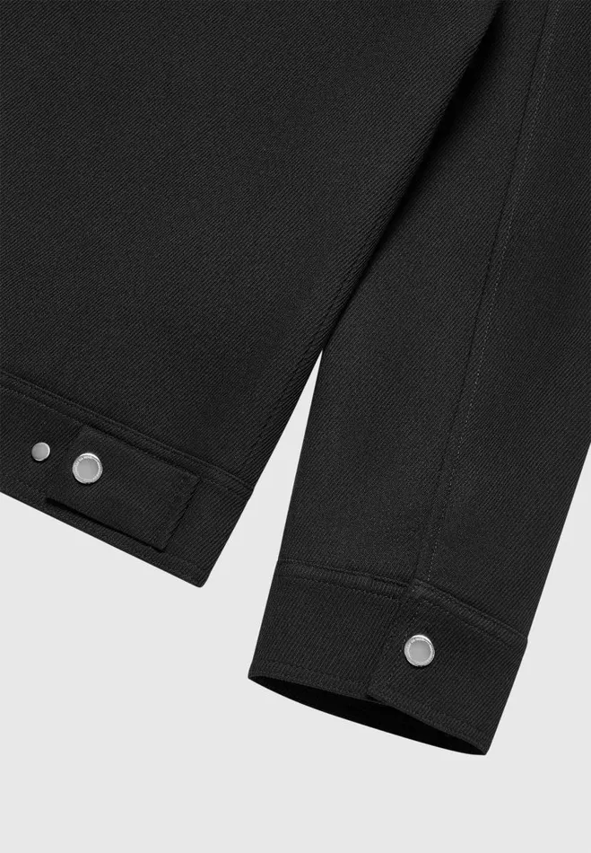 Manire De Voir Jackets Manire De Voir Man Twill Trucker Jacket With Velvet Collar 8211 Black
