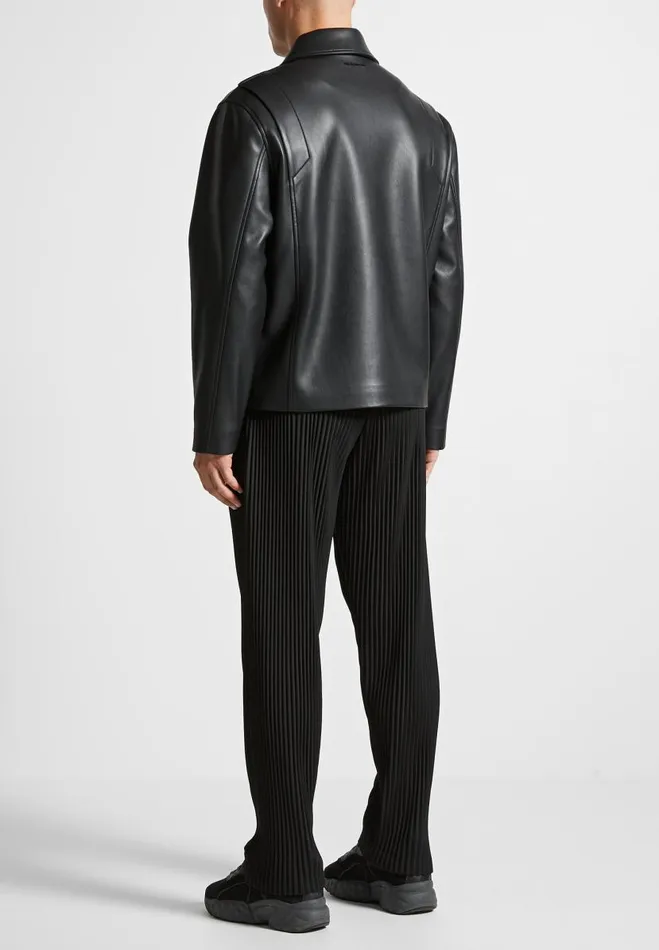 Manire De Voir Jackets Manire De Voir Man Vegan Leather Minimal Boxy Jacket 8211 Black