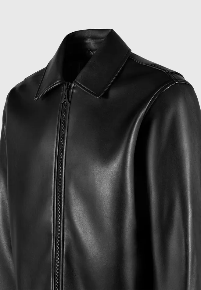 Manire De Voir Jackets Manire De Voir Man Vegan Leather Minimal Boxy Jacket 8211 Black