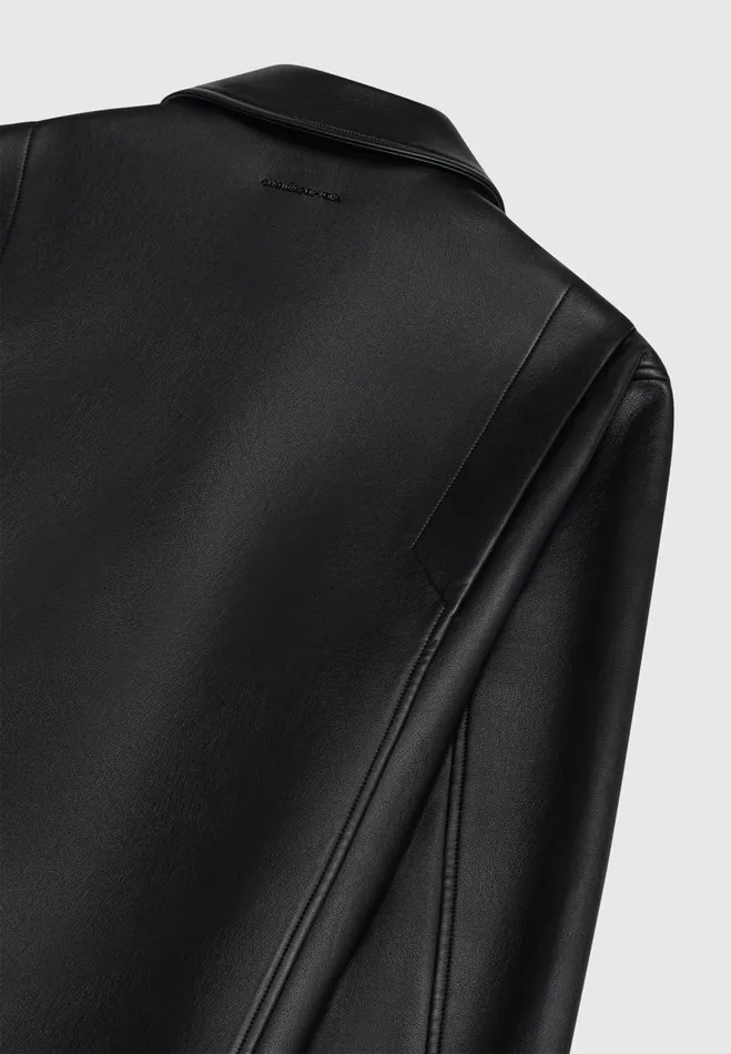 Manire De Voir Jackets Manire De Voir Man Vegan Leather Minimal Boxy Jacket 8211 Black