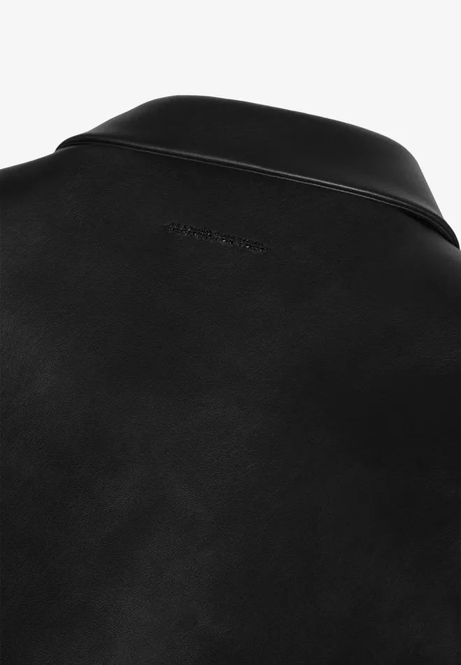 Manire De Voir Jackets Manire De Voir Man Vegan Leather Shirt Jacket 8211 Black