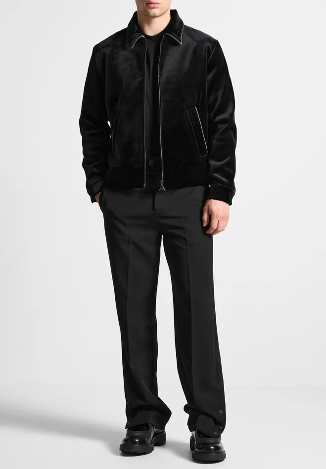 Manire De Voir Jackets Manire De Voir Man Velvet Jacket With Contrast Piping 8211 Black