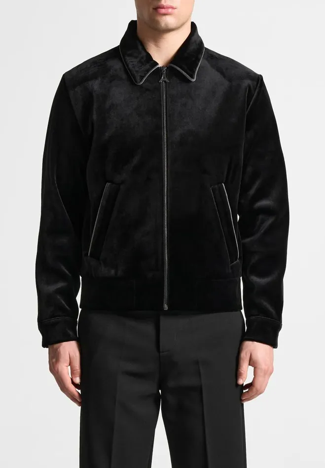Manire De Voir Jackets Manire De Voir Man Velvet Jacket With Contrast Piping 8211 Black