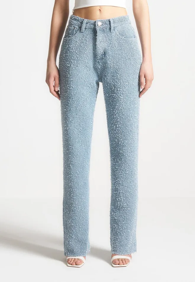 Manire De Voir Jeans Manire De Voir Woman Boucle Denim Boyfriend Jeans 8211 Mid Blue