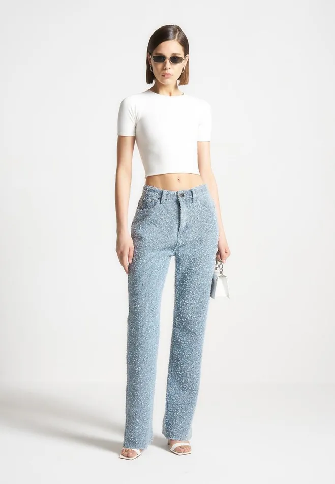 Manire De Voir Jeans Manire De Voir Woman Boucle Denim Boyfriend Jeans 8211 Mid Blue