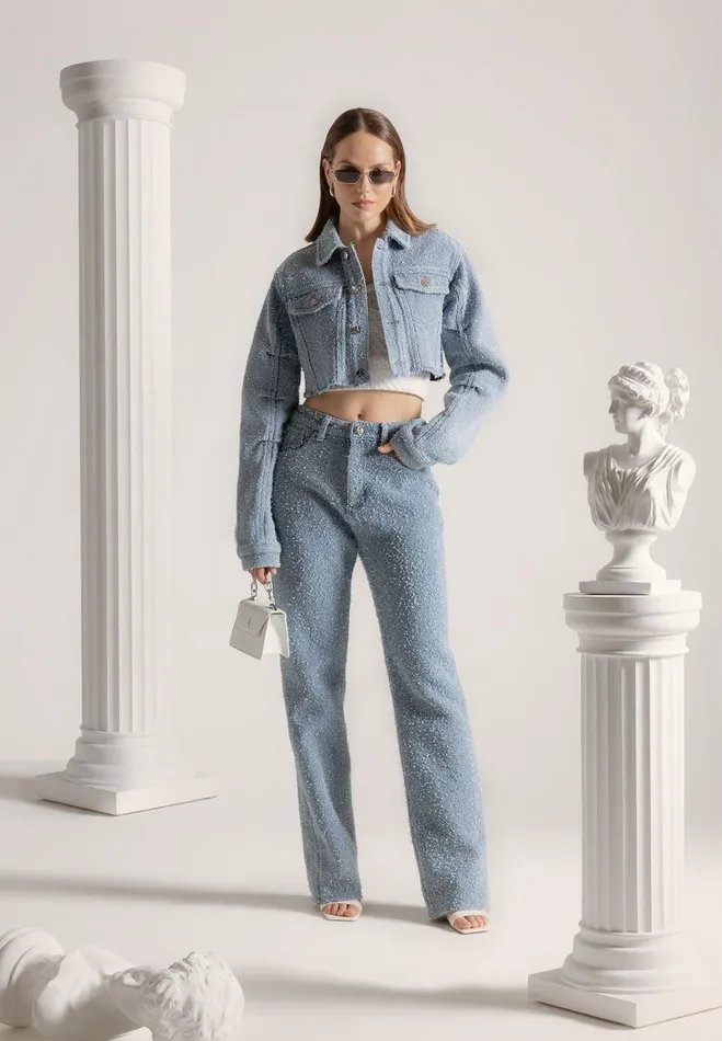 Manire De Voir Jeans Manire De Voir Woman Boucle Denim Boyfriend Jeans 8211 Mid Blue