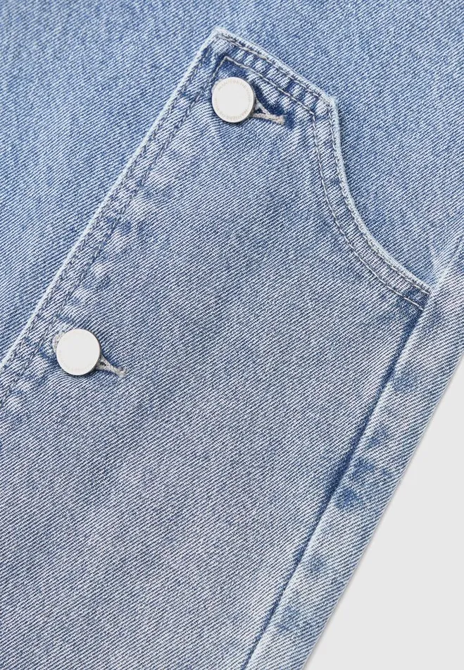 Manire De Voir Jeans Manire De Voir Woman Button Down Overlay Mom Jeans 8211 Mid Blue