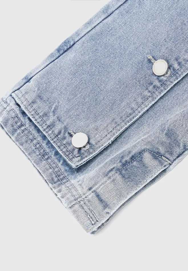 Manire De Voir Jeans Manire De Voir Woman Button Down Overlay Mom Jeans 8211 Mid Blue