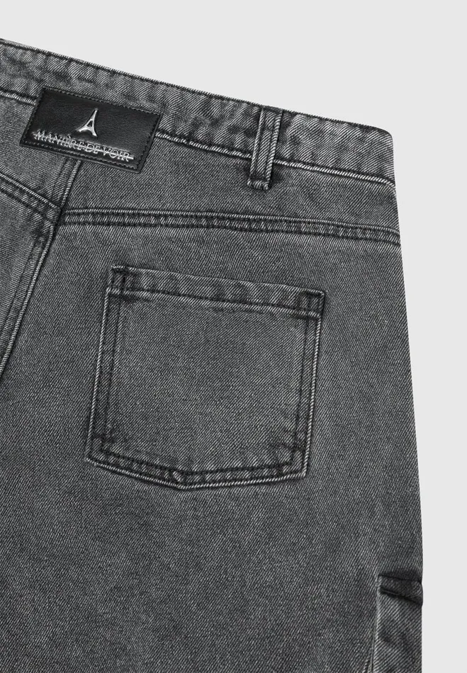 Manire De Voir Jeans Manire De Voir Woman Strap Detail Cargo Jeans 8211 Washed Grey