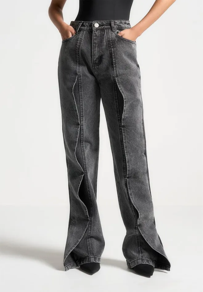 Manire De Voir Jeans Manire De Voir Woman Wave Detail Boyfriend Jeans 8211 Washed Grey Manire De Voir Jeans Manire De Voir Woman Wave Detail Boyfriend Jeans 8211 Washed Grey