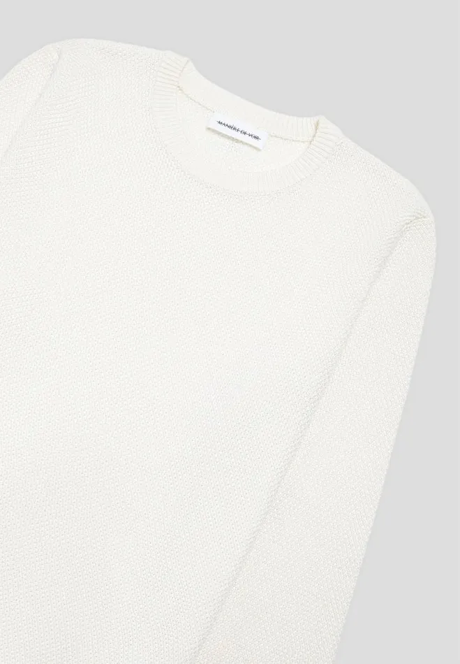 Manire De Voir Knitwear Manire De Voir Man ternel Textured Jumper 8211 Cream